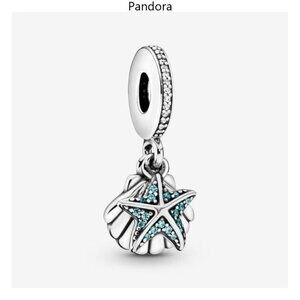 Starfish and Sea Shell Dangle Charm for Pandora Bracelet